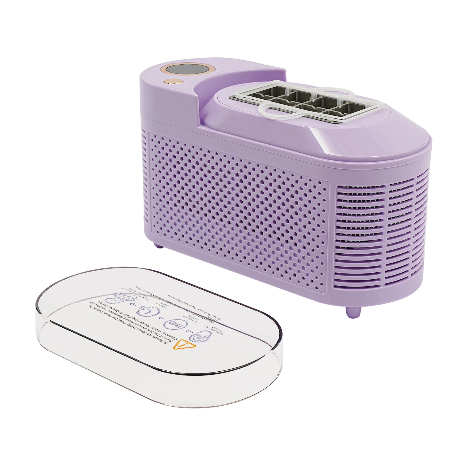 120W Mini Countertop Ice Maker, Compact Ice Machine for Home/Car/Travel White/Purple