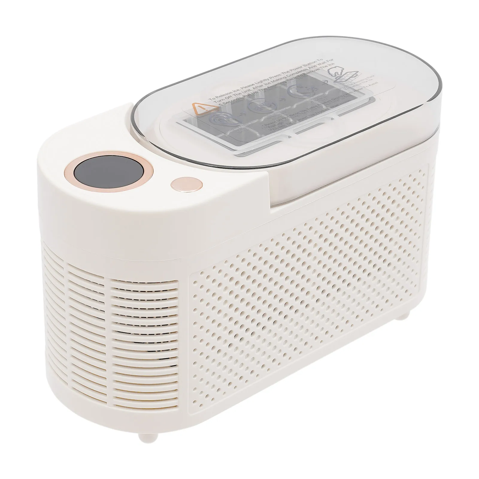 120W Mini Countertop Ice Maker, Compact Ice Machine for Home/Car/Travel White/Purple