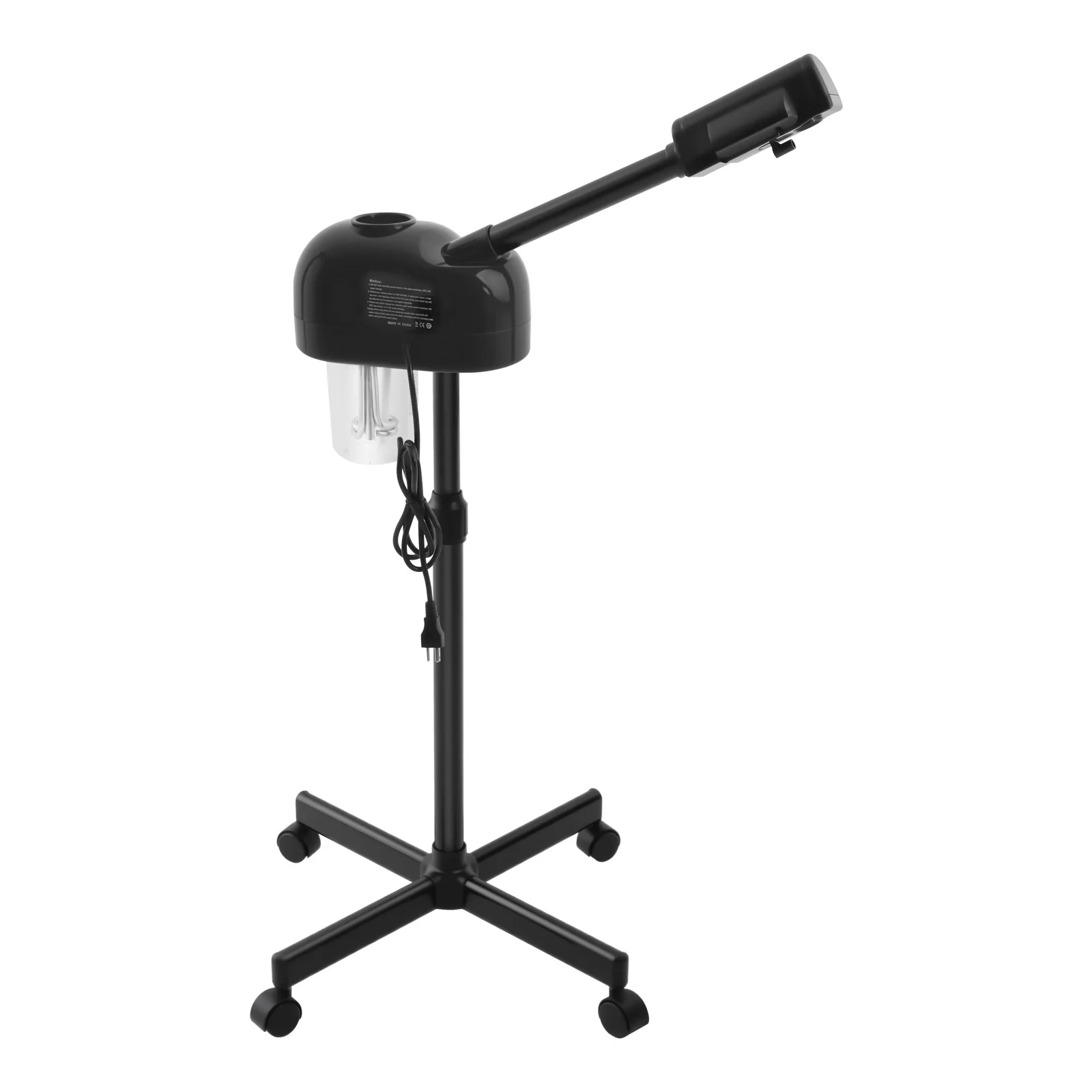 800w Facial Steamer 360° Skin Care Equipment Steamer Black Floor Standing Warm Steam Machine for Salon Beauty Spa Shop