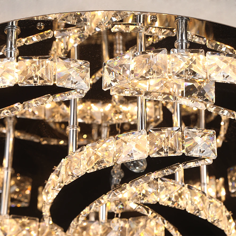 Modern Chandelier Ceiling Lamp K9 Luxury Crystal Led Living Dining Room Decor Pendant Light RC Dimmable Luminaire Home Fixture