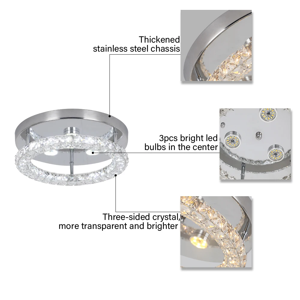 Modern Chandelier Ceiling Lamp K9 Luxury Crystal Led Living Dining Room Decor Pendant Light RC Dimmable Luminaire Home Fixture