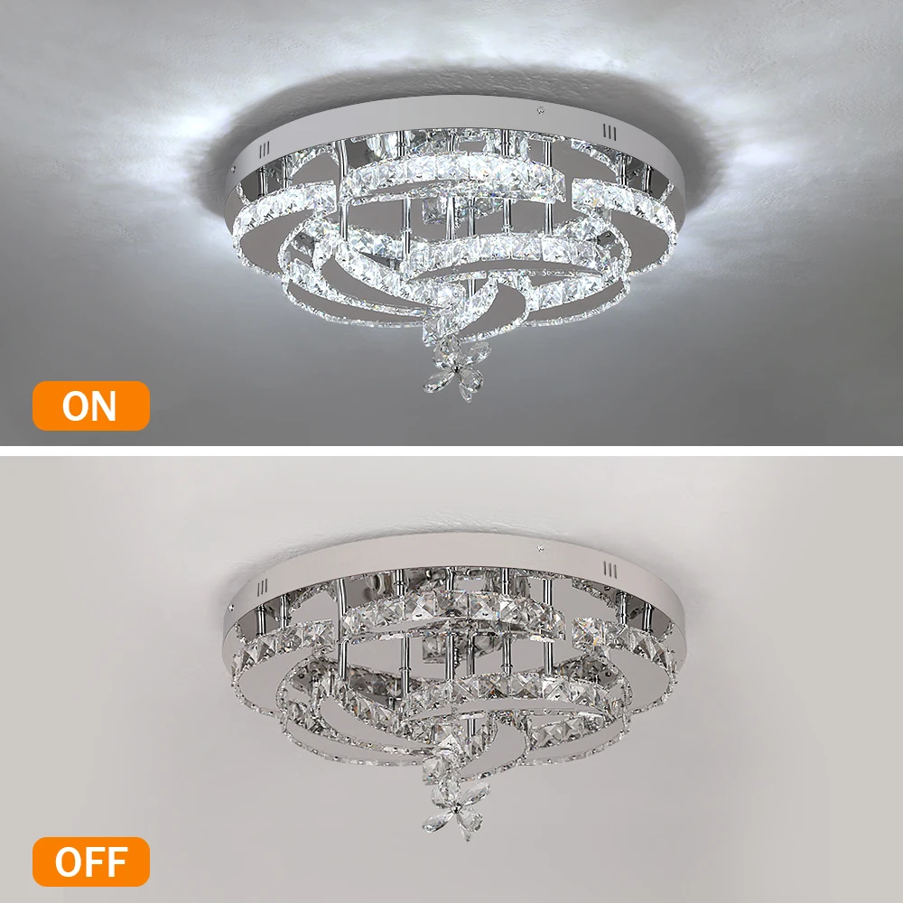 Modern Chandelier Ceiling Lamp K9 Luxury Crystal Led Living Dining Room Decor Pendant Light RC Dimmable Luminaire Home Fixture