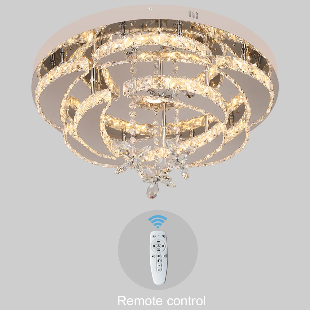 Modern Chandelier Ceiling Lamp K9 Luxury Crystal Led Living Dining Room Decor Pendant Light RC Dimmable Luminaire Home Fixture