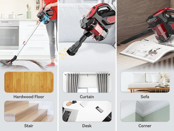 INSE I5 Corded Vacuum Cleaner 600W 18000Pa Powerful 2-in-1 HEPA Filters Handheld Stick Vaccum for Home Carpet Pets Hair Cleaning