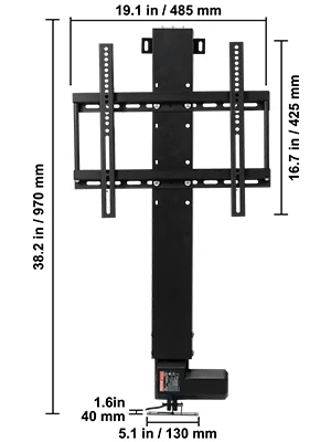 SucceBuy Remote TV Lift Motorized Cabinet TV Mount Bracket Electirc Actuator Lift Column DC Motor Height Adjustable Plasma LCD