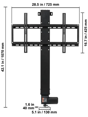 SucceBuy Remote TV Lift Motorized Cabinet TV Mount Bracket Electirc Actuator Lift Column DC Motor Height Adjustable Plasma LCD