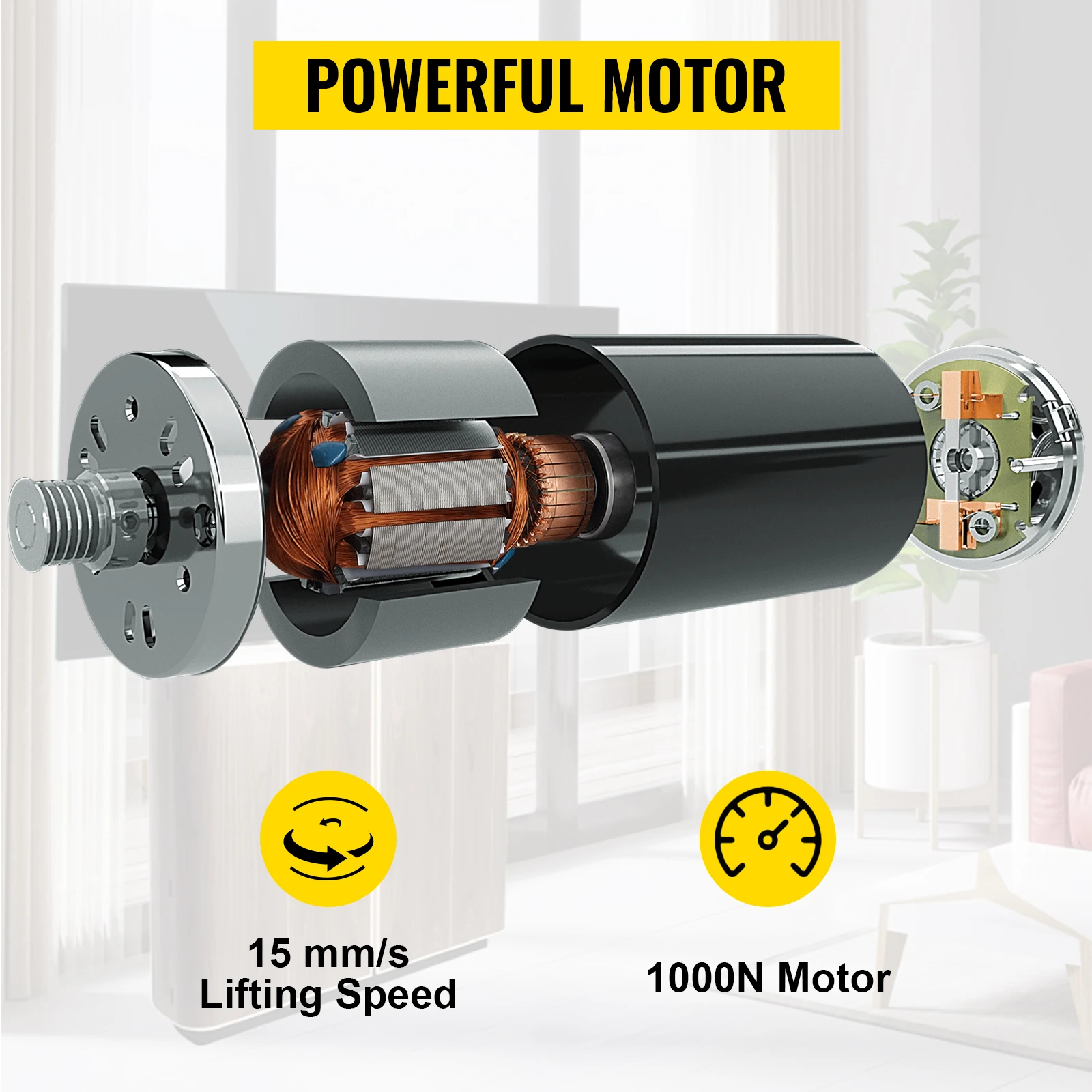 SucceBuy Remote TV Lift Motorized Cabinet TV Mount Bracket Electirc Actuator Lift Column DC Motor Height Adjustable Plasma LCD