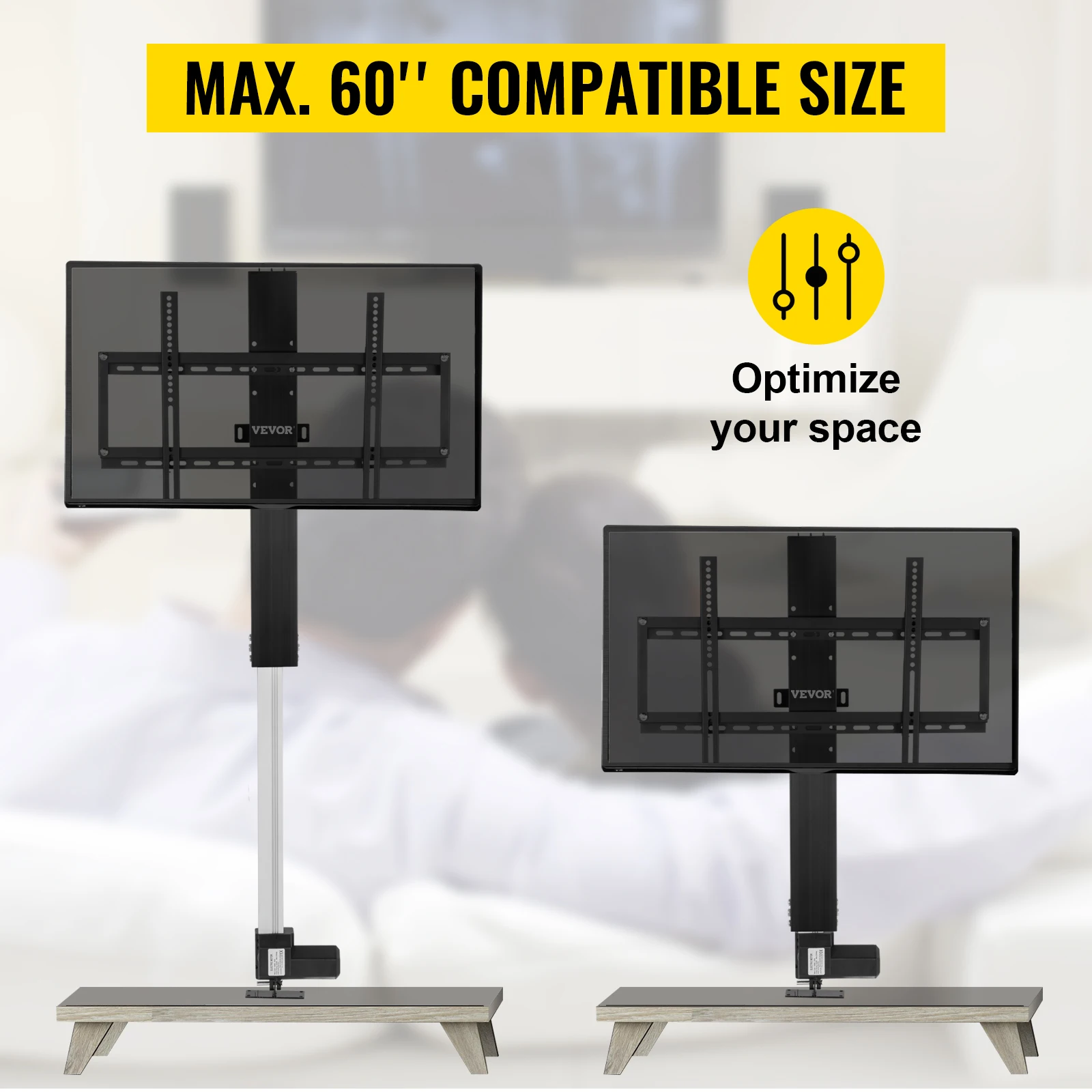 SucceBuy Remote TV Lift Motorized Cabinet TV Mount Bracket Electirc Actuator Lift Column DC Motor Height Adjustable Plasma LCD