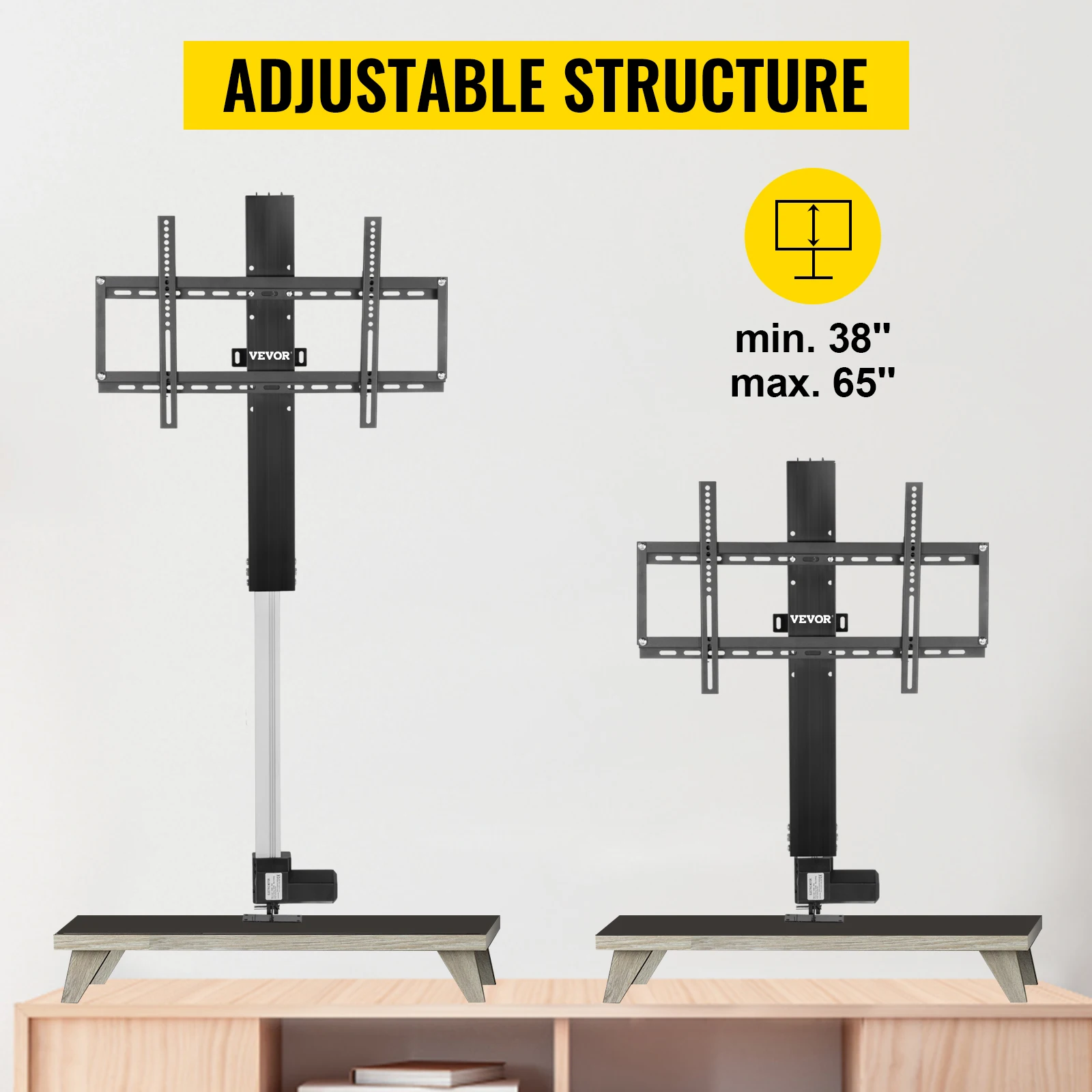 SucceBuy Remote TV Lift Motorized Cabinet TV Mount Bracket Electirc Actuator Lift Column DC Motor Height Adjustable Plasma LCD