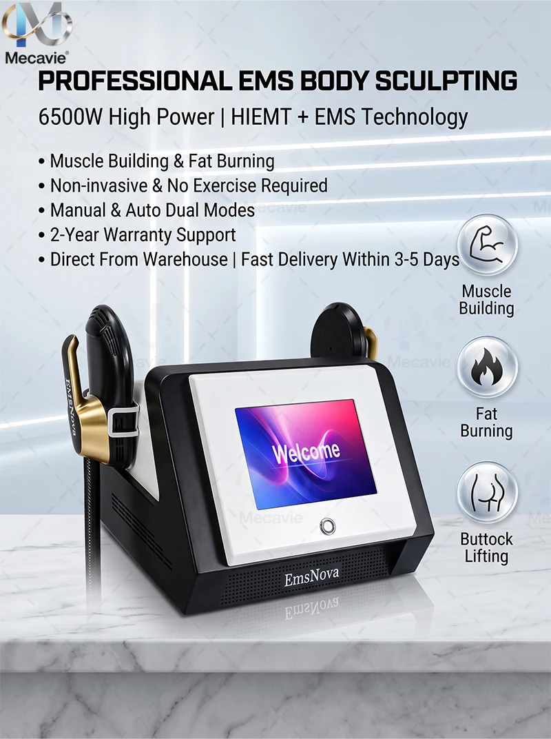 Portable 2026 RF Technology EMS Electromagnetic Body Shaping Machine Belly Arm Weight Loss Cellulite Reduction Muscle Stimulator