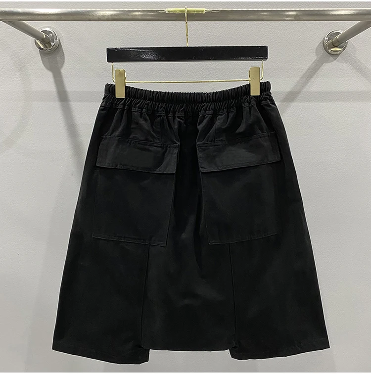 Owen Seak Men's Short Harem Gothic Style Men Clothing Casual Summer Loose Black White High Street Classic Designer Shorts