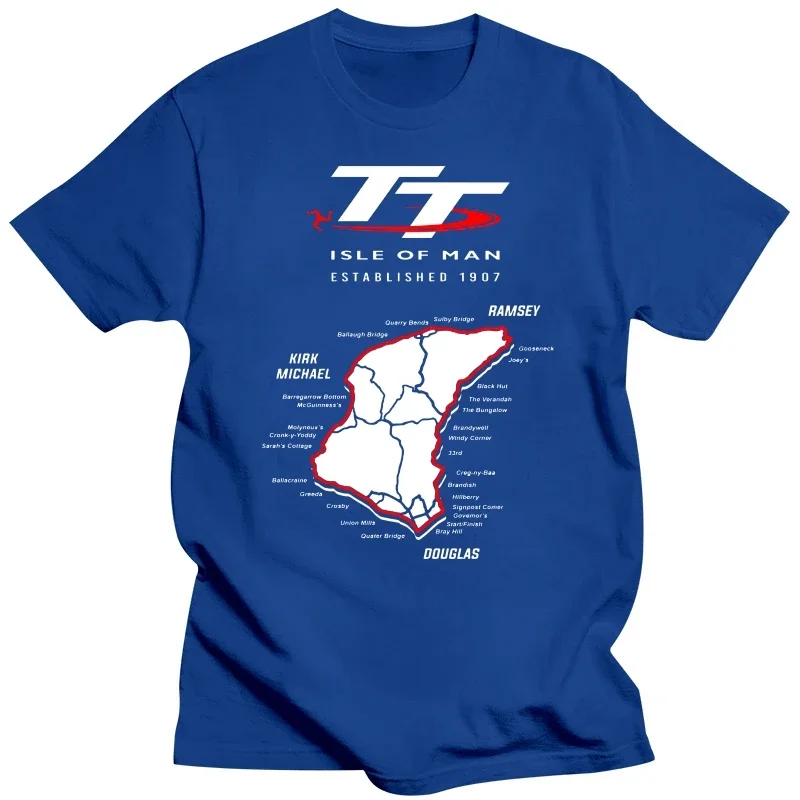 Cool Isle of man TT Map T Shirts Pure Natural Cotton Man Nice T-Shirt