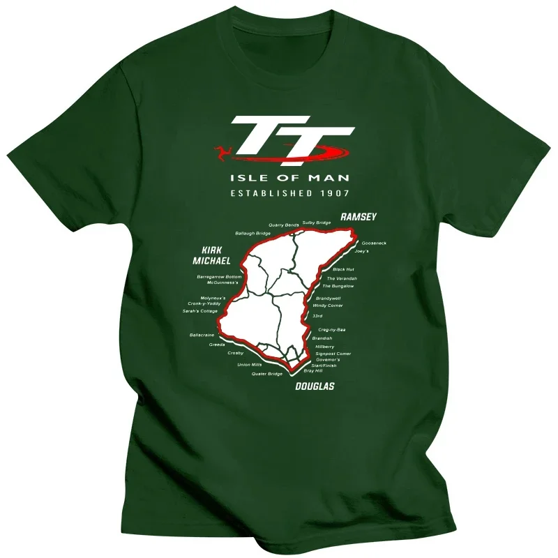 Cool Isle of man TT Map T Shirts Pure Natural Cotton Man Nice T-Shirt