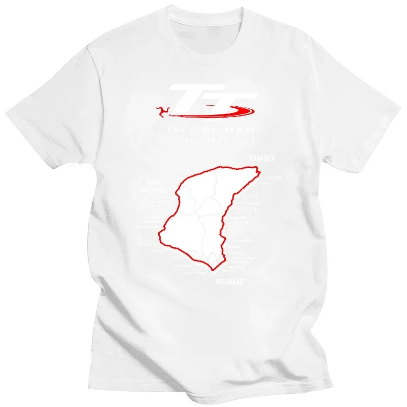 Cool Isle of man TT Map T Shirts Pure Natural Cotton Man Nice T-Shirt
