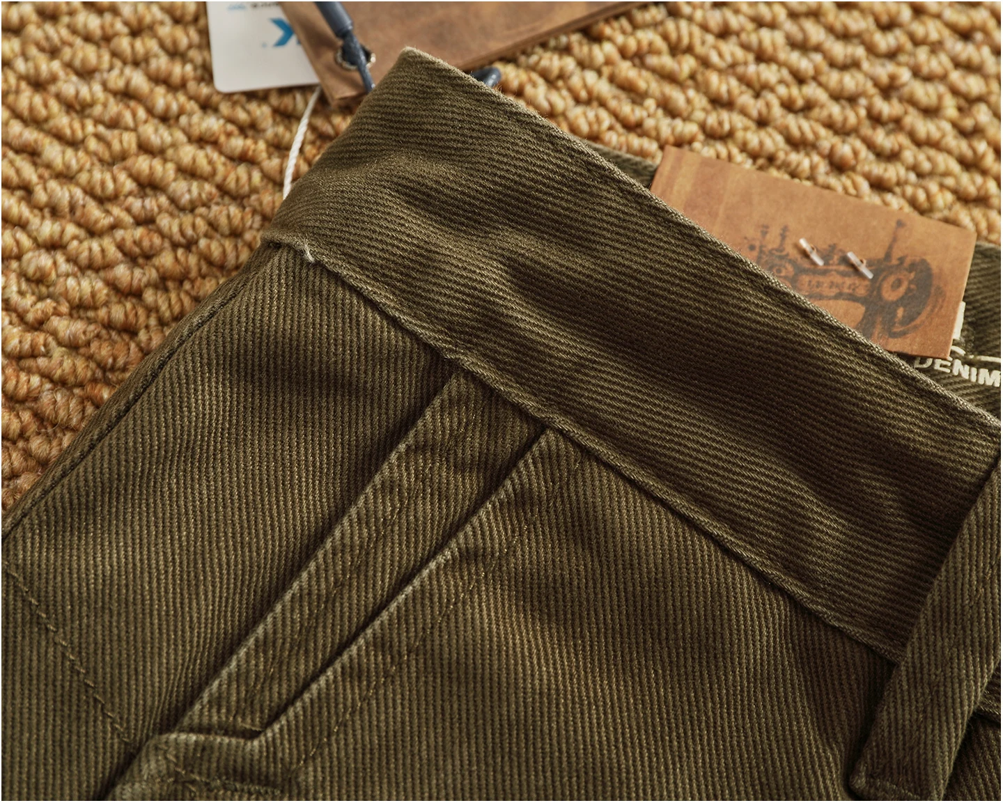100% cotton autumn and winter heavy simple work pants for men loose straight cotton twill woven tapered trousers