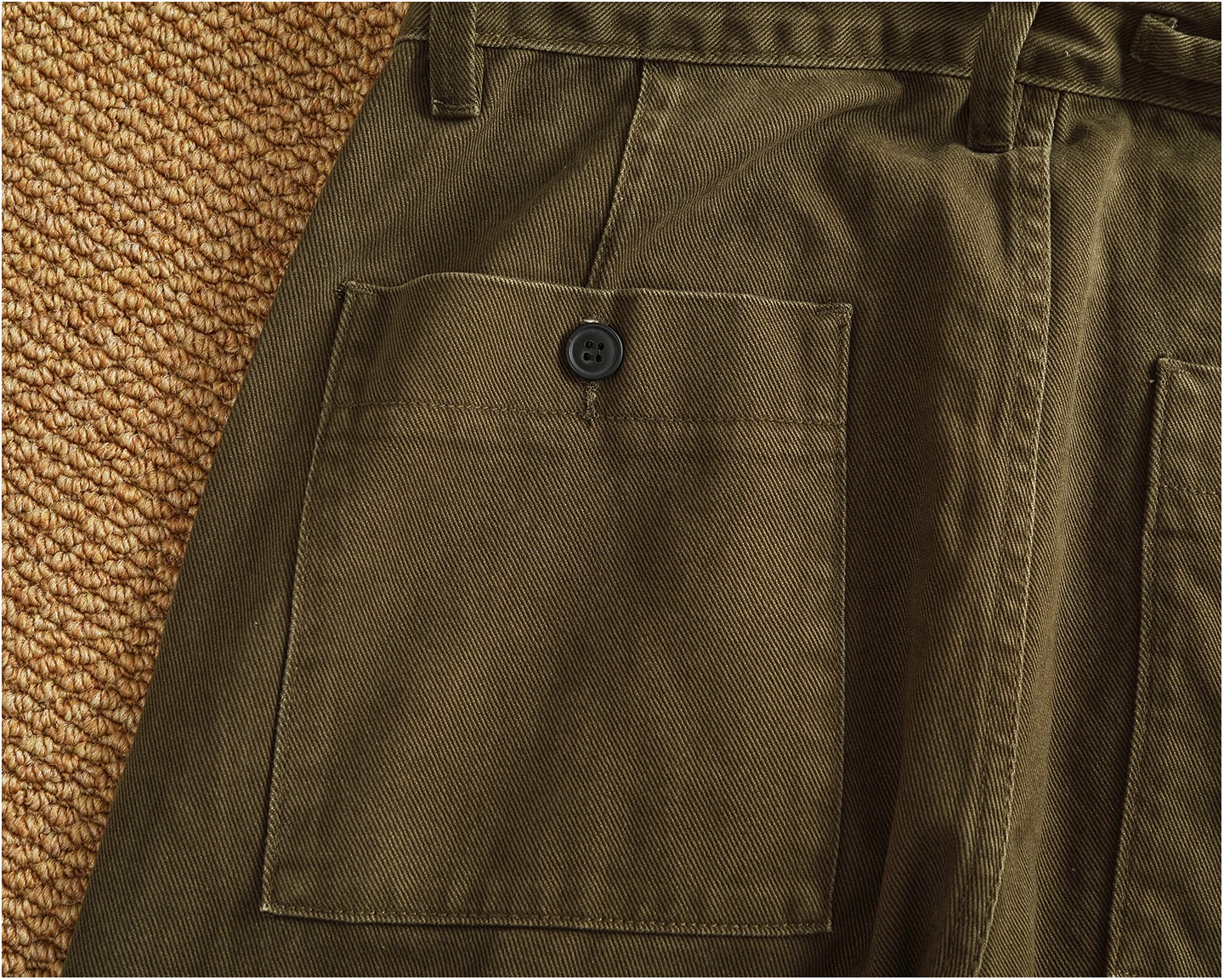 100% cotton autumn and winter heavy simple work pants for men loose straight cotton twill woven tapered trousers
