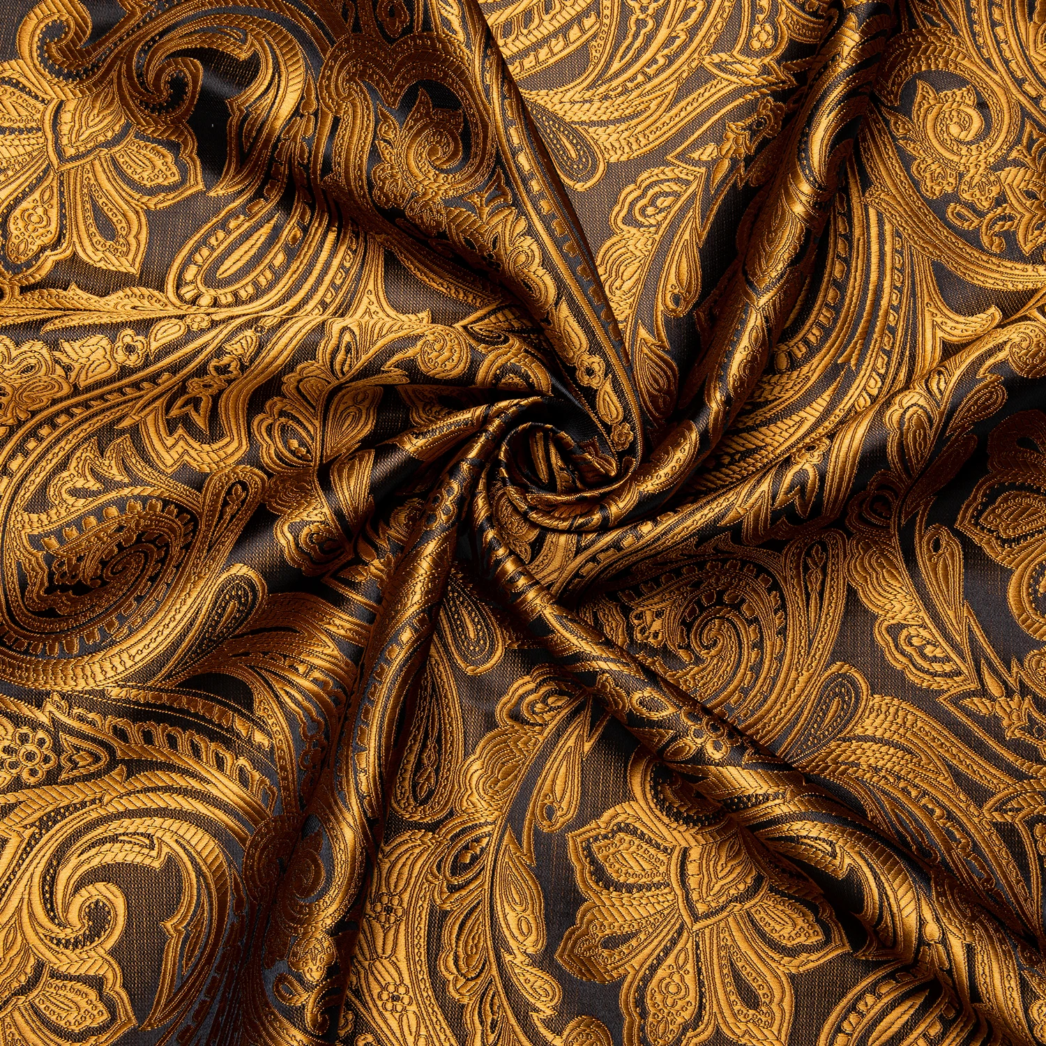 Gold Paisley Shirts for Men Long Sleeve Luxury Brand Tuxedo Wedding Party Men Clothing DiBanGu