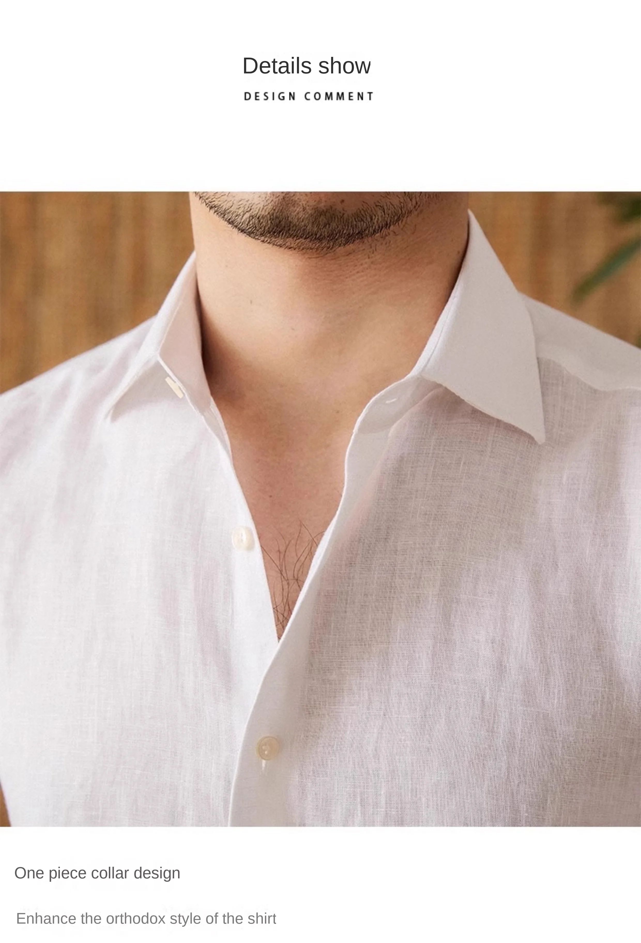 Mr. Lu San summer light breathable 100 linen one-piece collar long sleeve shirt gentry all-match white shirt men