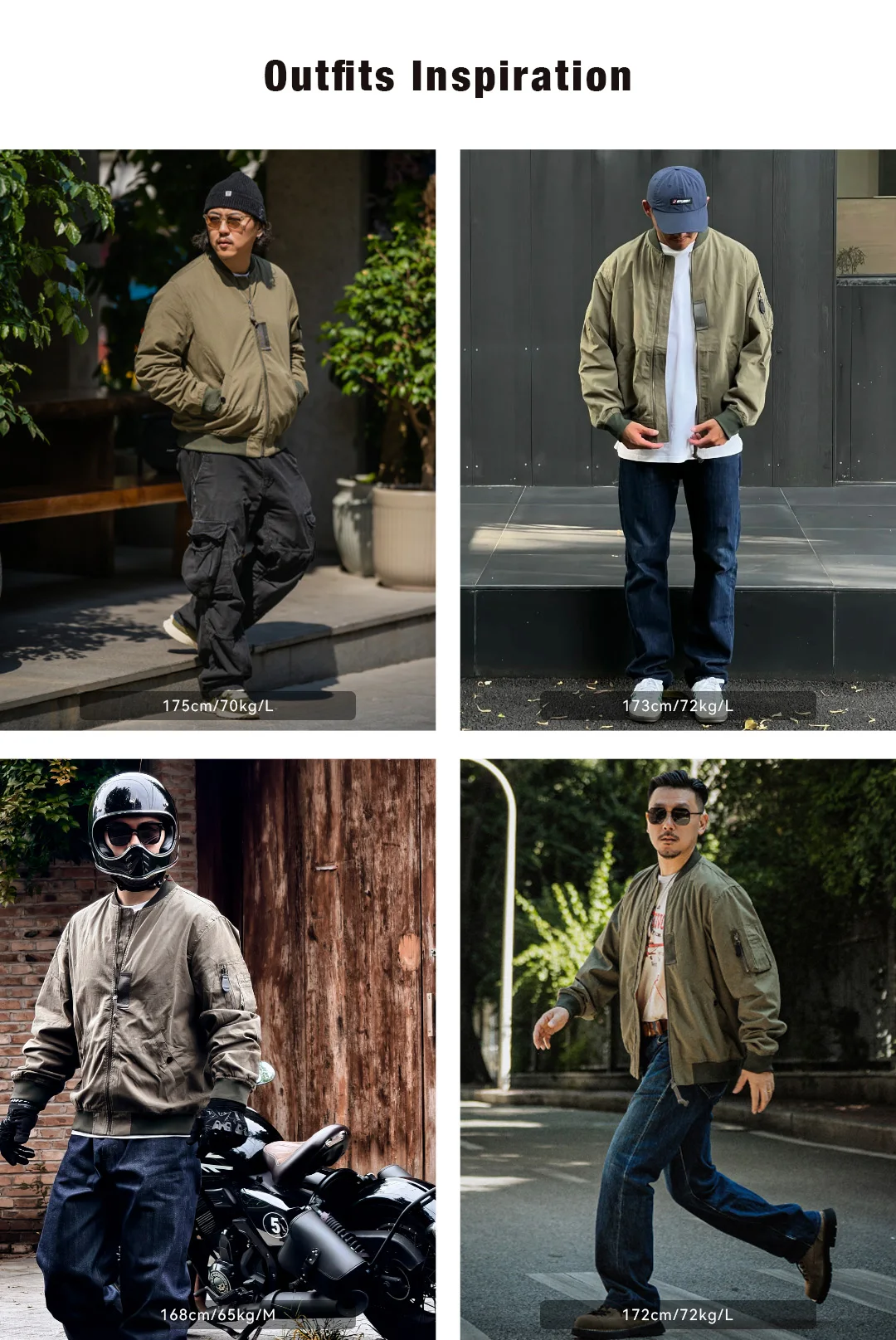 Maden Retro MA1 Bomber Flight Jackets Green Windproof Pilot Jacket Casual Motorcycle Baseball Coat for Men's Spring and Autumn