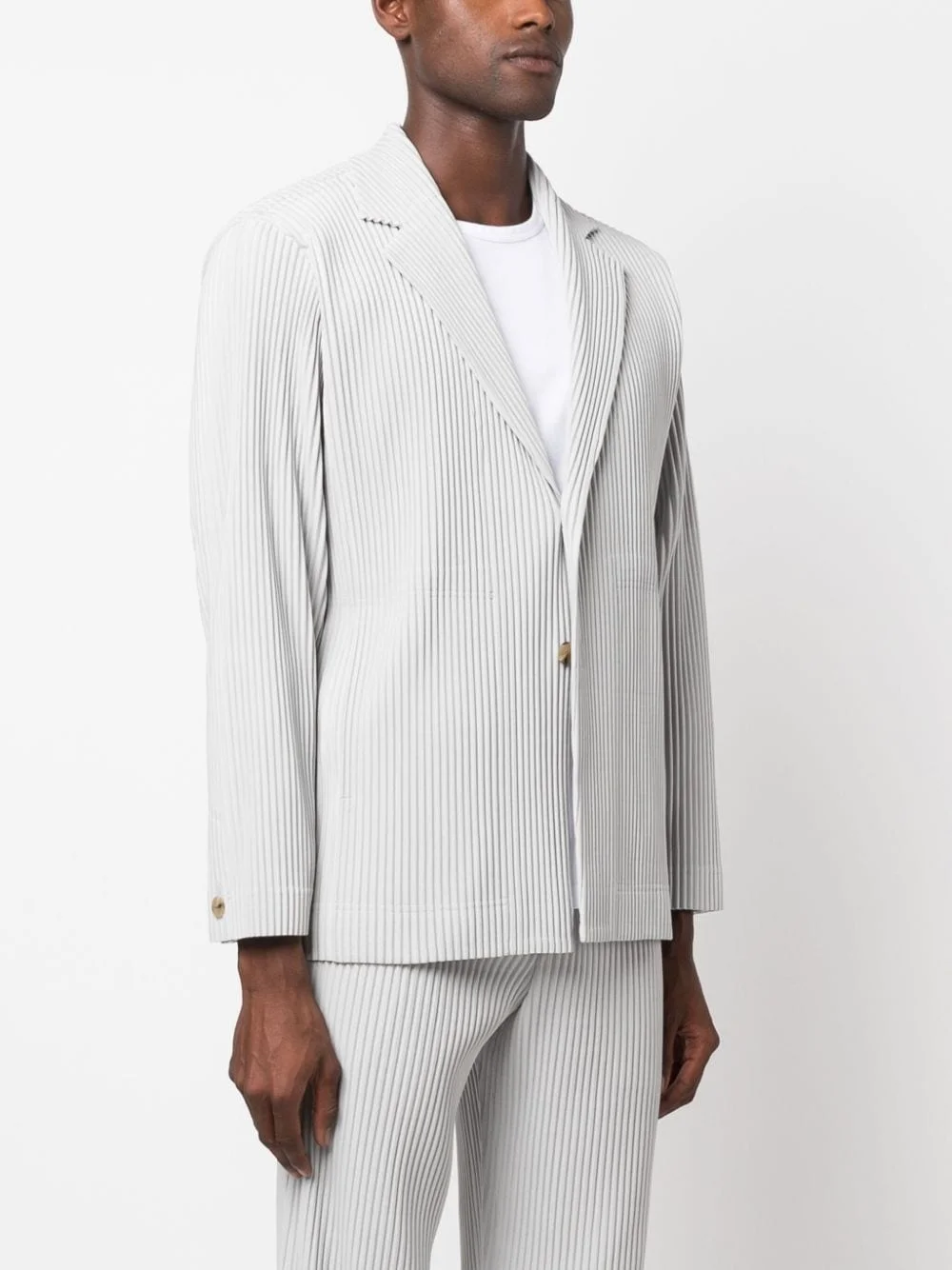 Miyake Pleated Men New Office Black Blazer Luxury High Fashion Suits Partially Lined Autumn Winter Coat