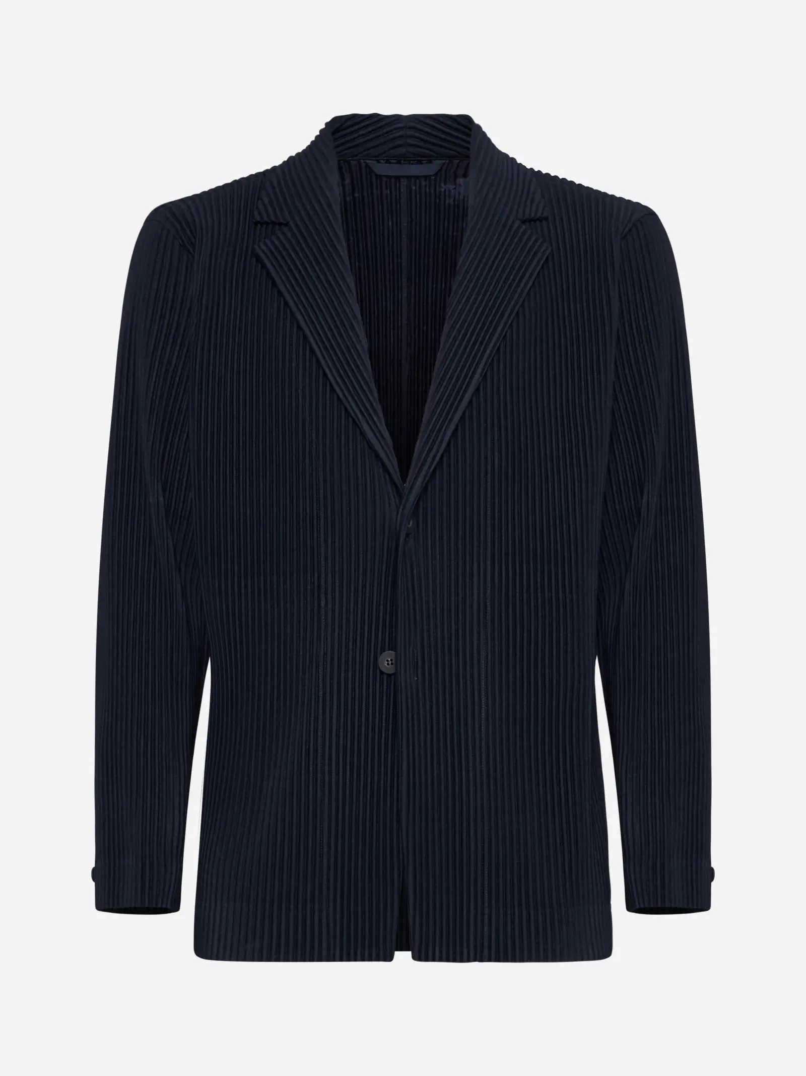 Miyake Pleated Men New Office Black Blazer Luxury High Fashion Suits Partially Lined Autumn Winter Coat