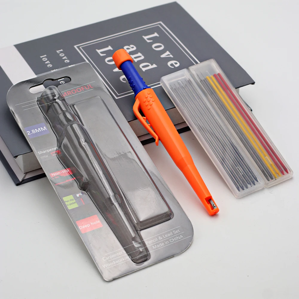 Woodworking Pencil Card Set, Deep Hole Marking and Drawing, with 2.8mm Reliable and Durable Lead, for Carpenters Engineering