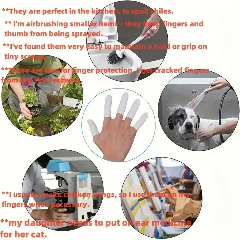 20/200pc Rubber Finger Protector Covers Wear-Resistant Highly Elastic Anti-Slip Latex Finger Cots for Electronics Medical Protec