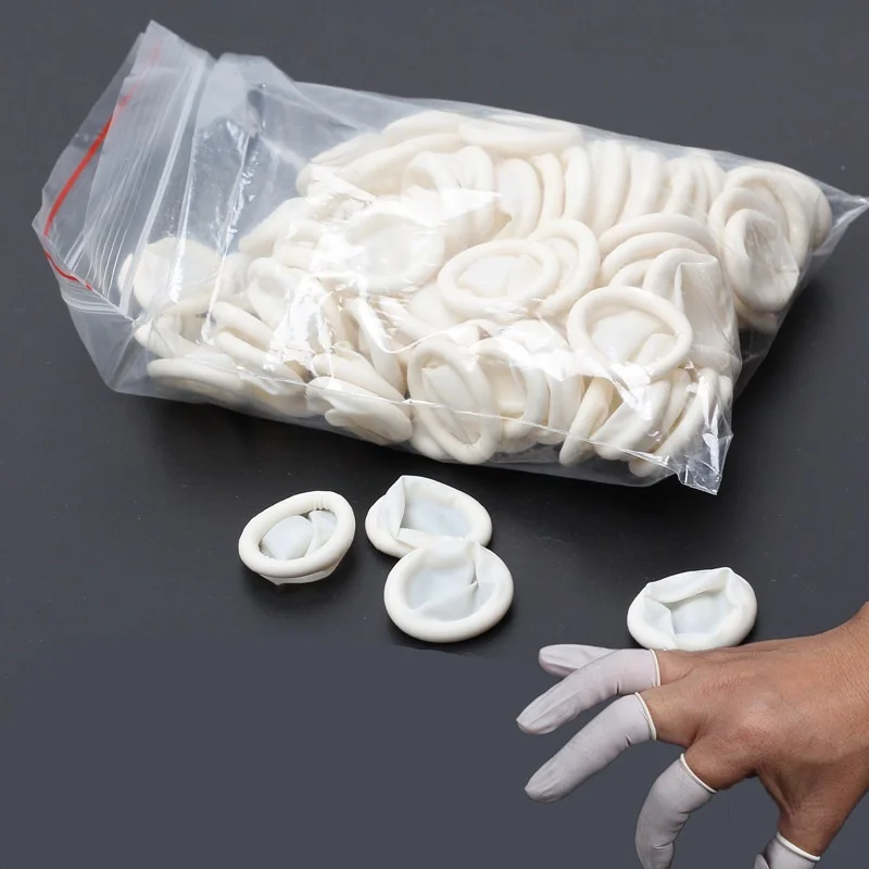 20/200pc Rubber Finger Protector Covers Wear-Resistant Highly Elastic Anti-Slip Latex Finger Cots for Electronics Medical Protec