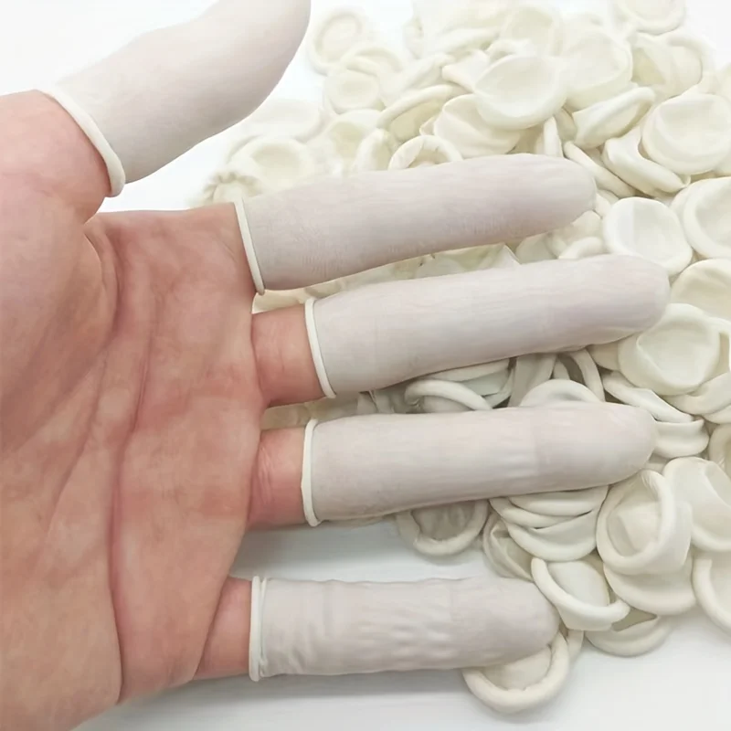 20/200pc Rubber Finger Protector Covers Wear-Resistant Highly Elastic Anti-Slip Latex Finger Cots for Electronics Medical Protec