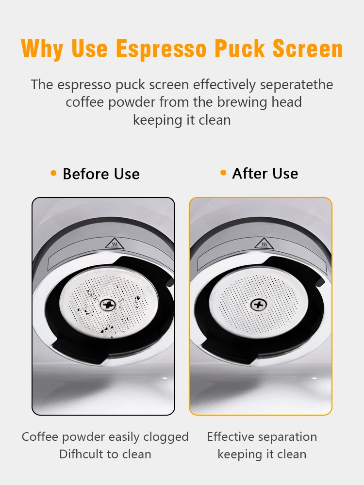 Espresso Puck Screen Coffee Filter Reusable Stainless Steel Holder 0.2mm For 51/54/58mm Coffee Portafilter Barista Accessories