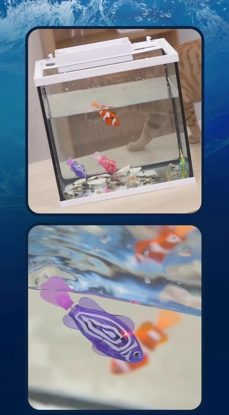 Baby Bath Light-Up Sensor Electric Small Fish Playing in Water Pet Fish Swimming Fish Can Swim Realistic Clownfish Toy
