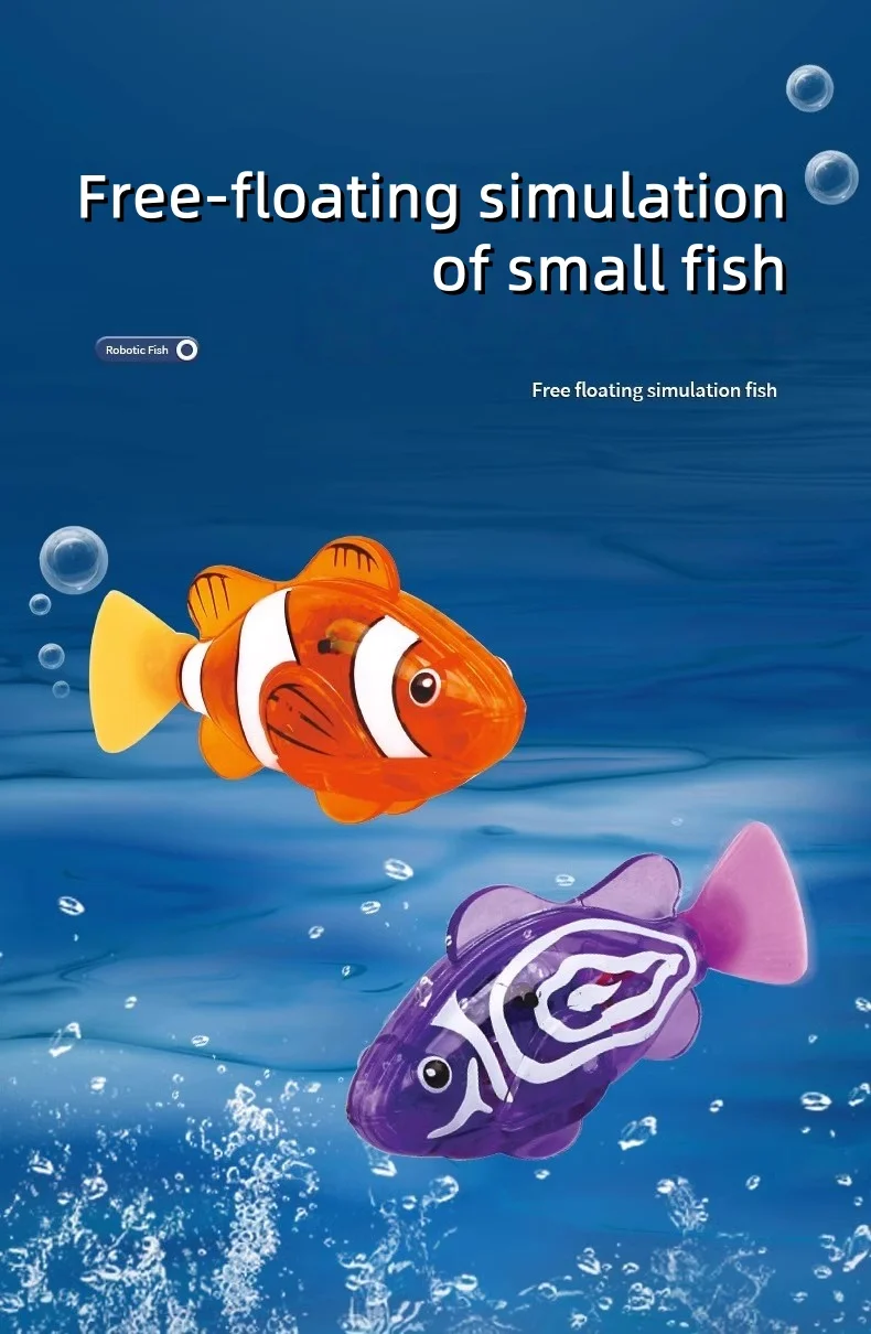 Baby Bath Light-Up Sensor Electric Small Fish Playing in Water Pet Fish Swimming Fish Can Swim Realistic Clownfish Toy