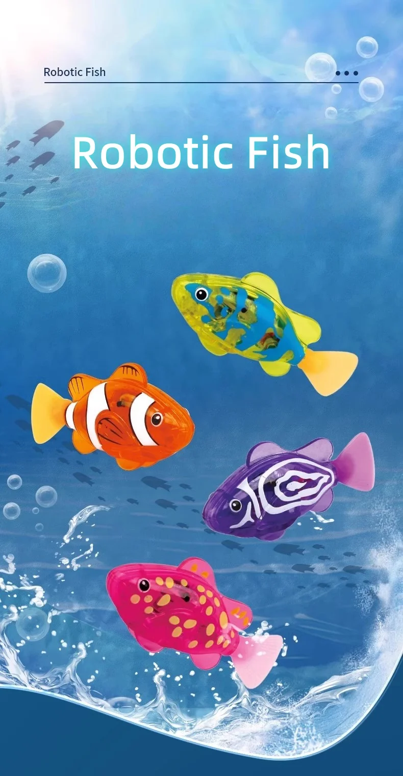 Baby Bath Light-Up Sensor Electric Small Fish Playing in Water Pet Fish Swimming Fish Can Swim Realistic Clownfish Toy