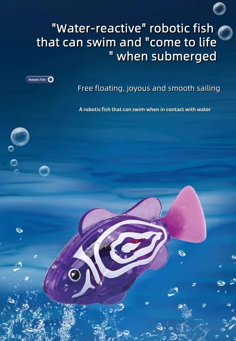 Baby Bath Light-Up Sensor Electric Small Fish Playing in Water Pet Fish Swimming Fish Can Swim Realistic Clownfish Toy