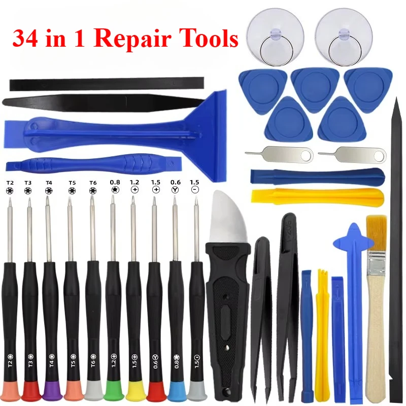 34/15 in 1 Precision Screwdriver Repair Tool Set for Mobile Phone Tablet Laptop Computer Electronics Maintenance Disassembly Kit