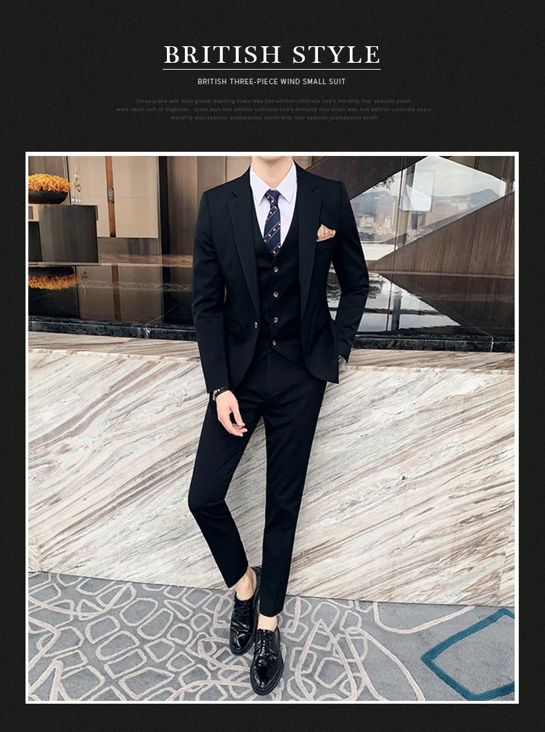 S-7XL (Jacket+Vest+Pants) Fashion Boutique Lattice Formal Business Mens Suit 3Pcs Set Groom Wedding Dress Plaid Suit Show Stage