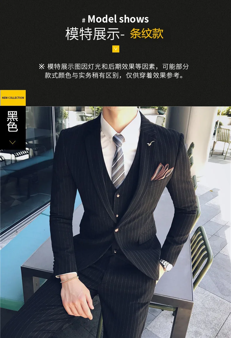 S-7XL (Jacket+Vest+Pants) Fashion Boutique Lattice Formal Business Mens Suit 3Pcs Set Groom Wedding Dress Plaid Suit Show Stage