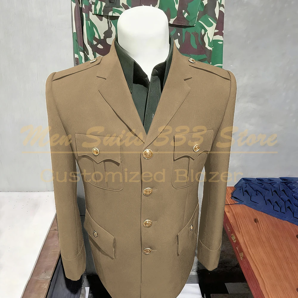Solid Color Suits for Men Elegant Single Breasted Notch Lapel Slim Fit Male Clothing High Quality 2 Piece Jacket Pants Sets