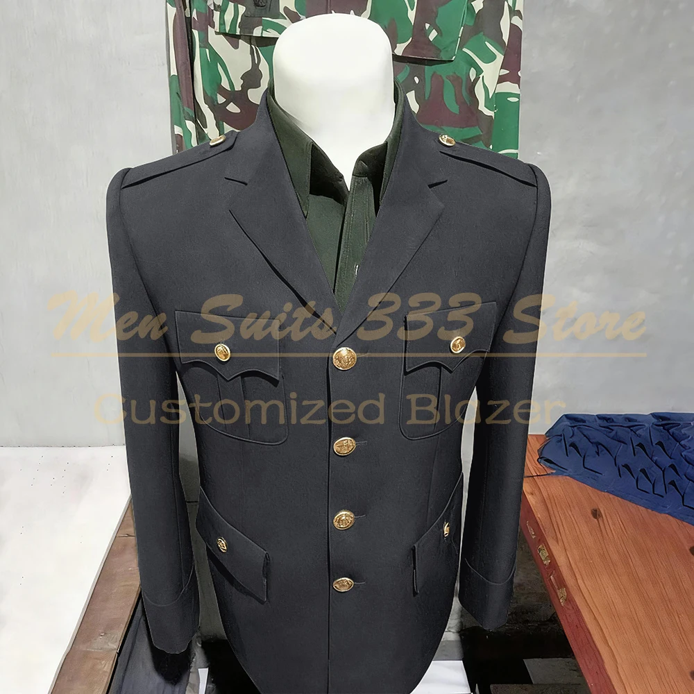 Solid Color Suits for Men Elegant Single Breasted Notch Lapel Slim Fit Male Clothing High Quality 2 Piece Jacket Pants Sets
