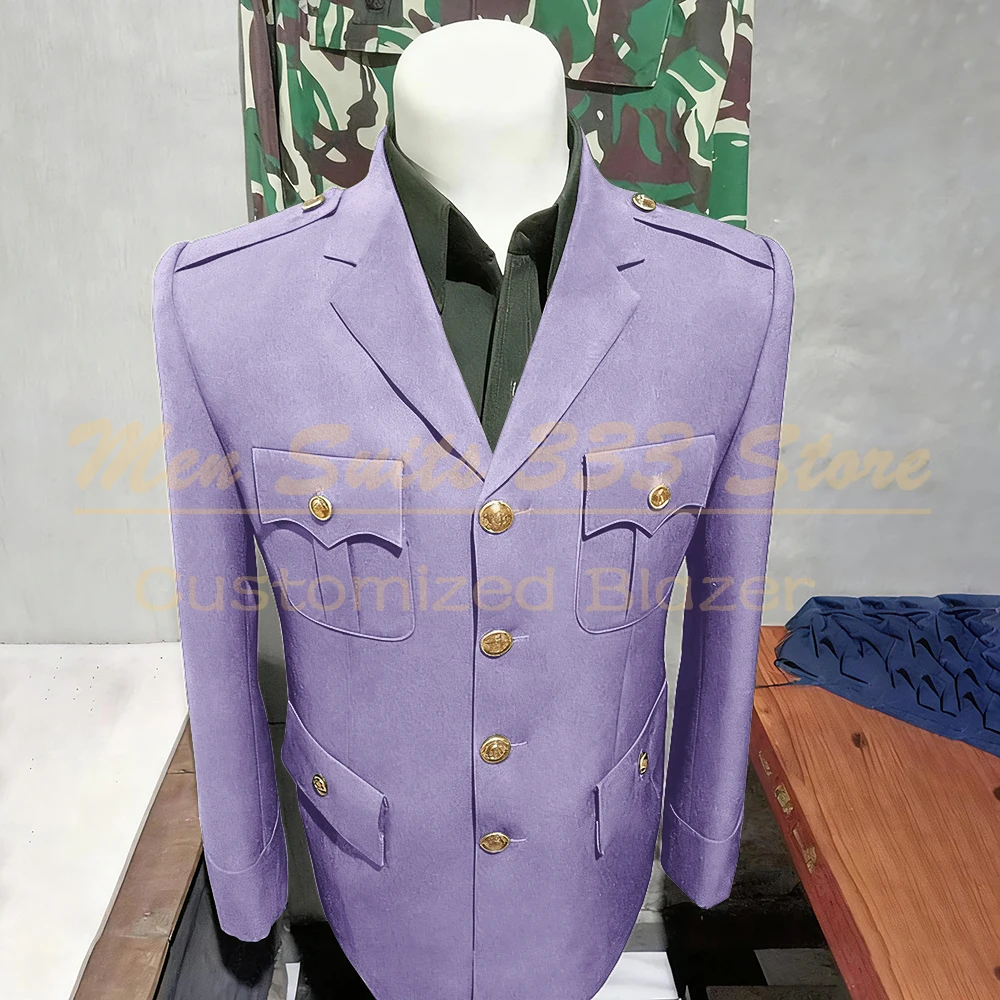 Solid Color Suits for Men Elegant Single Breasted Notch Lapel Slim Fit Male Clothing High Quality 2 Piece Jacket Pants Sets