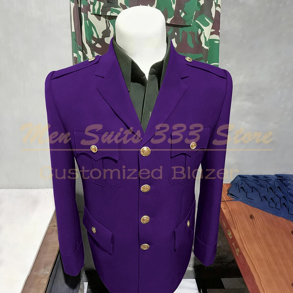 Solid Color Suits for Men Elegant Single Breasted Notch Lapel Slim Fit Male Clothing High Quality 2 Piece Jacket Pants Sets