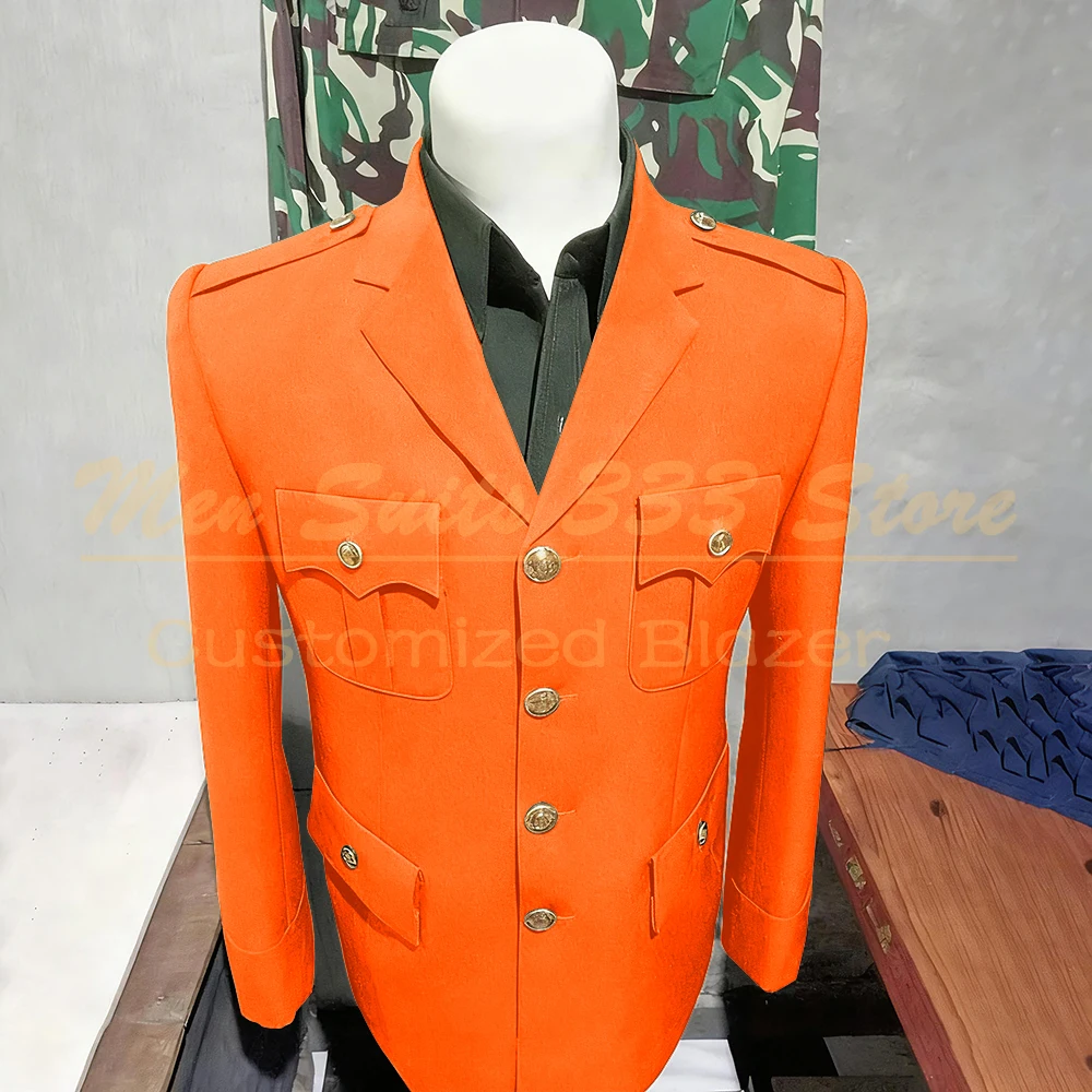 Solid Color Suits for Men Elegant Single Breasted Notch Lapel Slim Fit Male Clothing High Quality 2 Piece Jacket Pants Sets