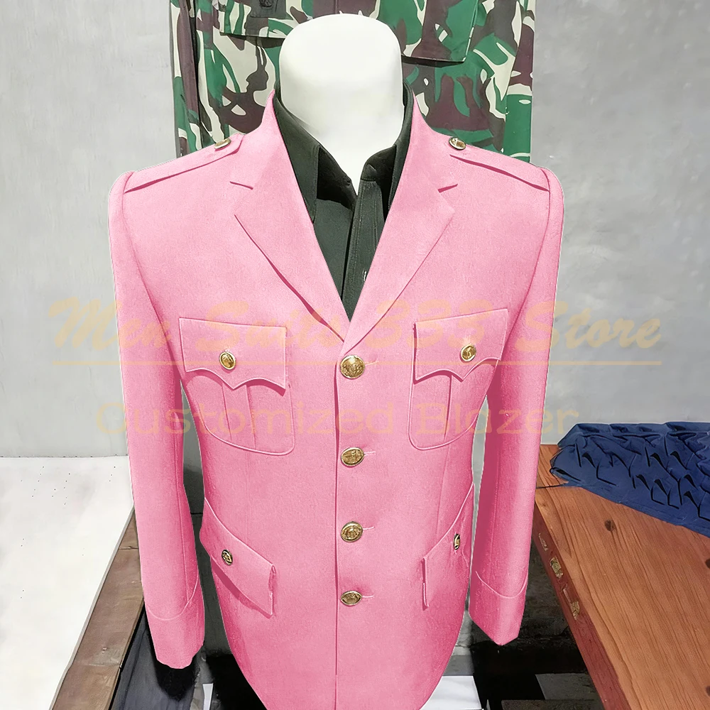 Solid Color Suits for Men Elegant Single Breasted Notch Lapel Slim Fit Male Clothing High Quality 2 Piece Jacket Pants Sets