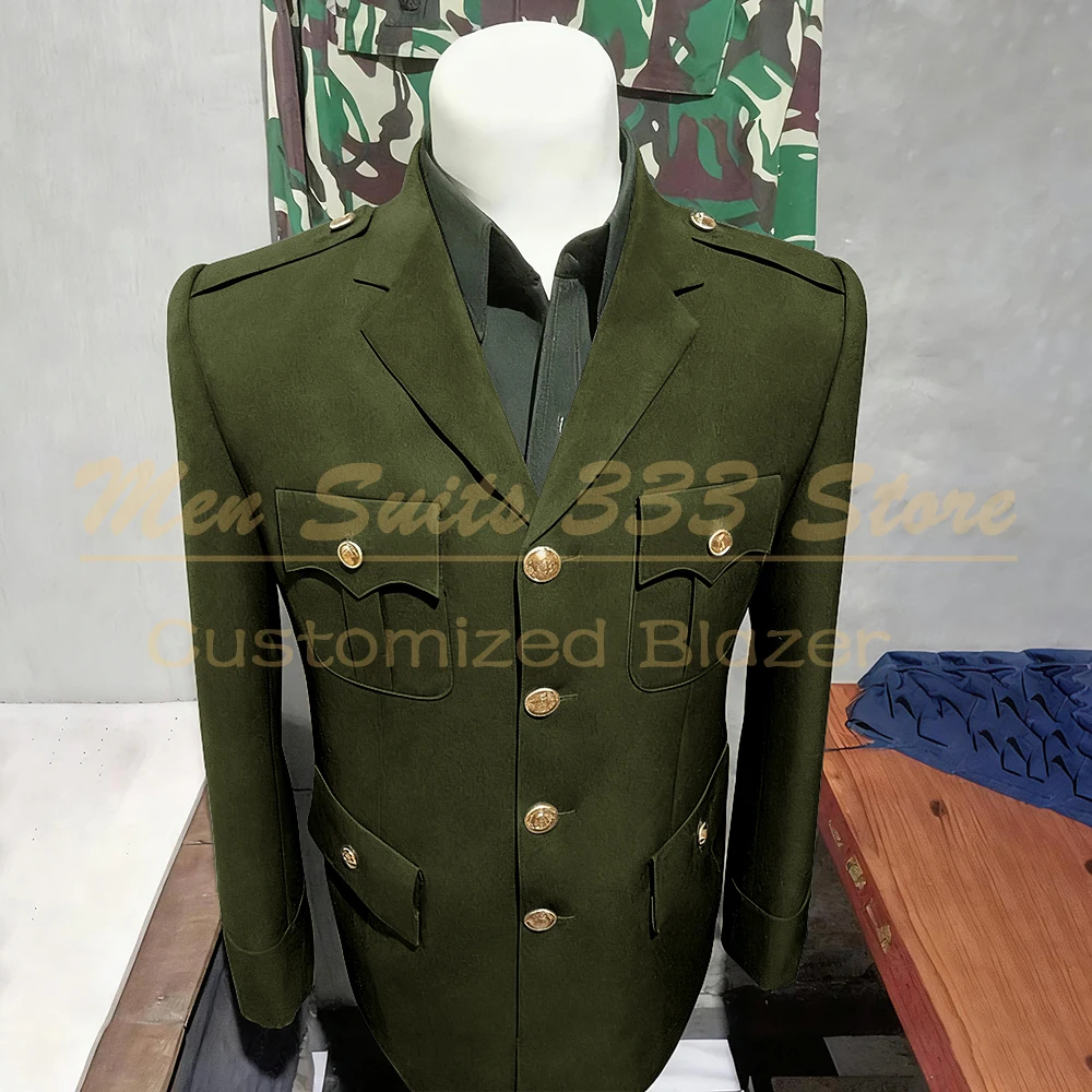 Solid Color Suits for Men Elegant Single Breasted Notch Lapel Slim Fit Male Clothing High Quality 2 Piece Jacket Pants Sets