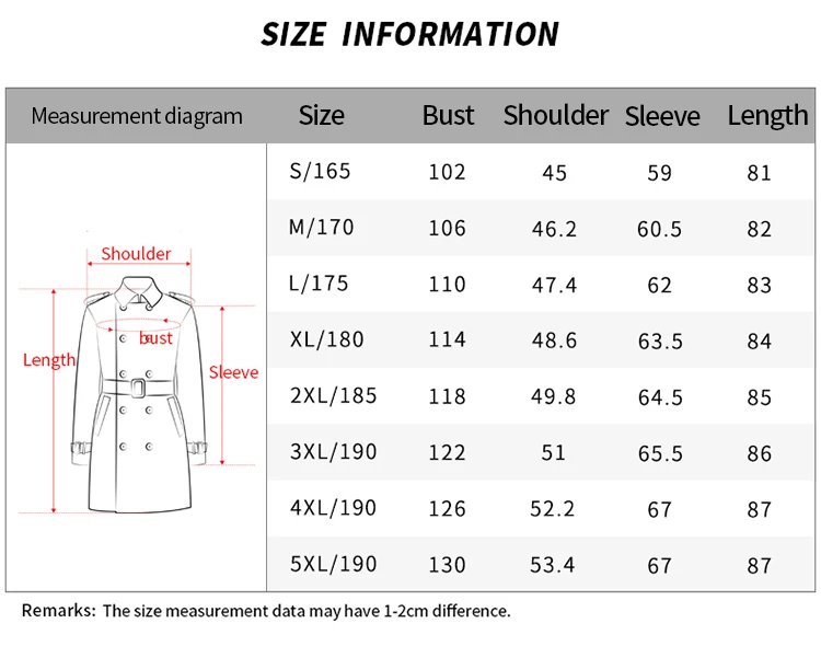 Windbreaker men's Double breasted medium and long length black British tough thickened wool liner new fashion trench coat
