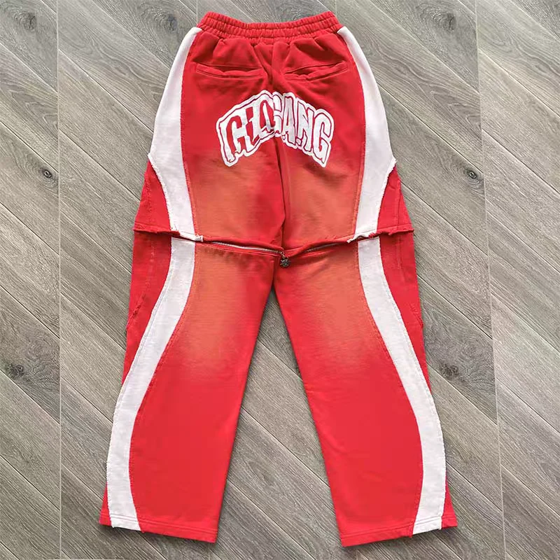 Patchwork Red Black Glo Gang The Glory Pants Men Women Trousers Jogger Drawstring Sweatpants