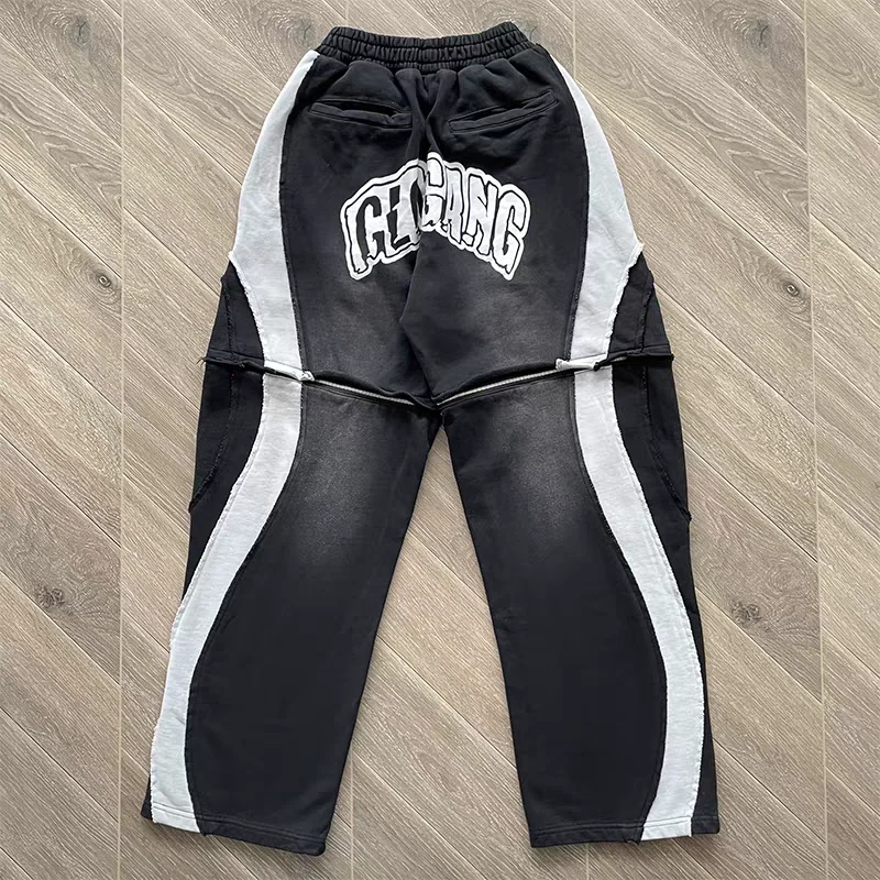 Patchwork Red Black Glo Gang The Glory Pants Men Women Trousers Jogger Drawstring Sweatpants