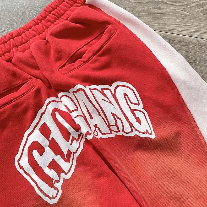 Patchwork Red Black Glo Gang The Glory Pants Men Women Trousers Jogger Drawstring Sweatpants