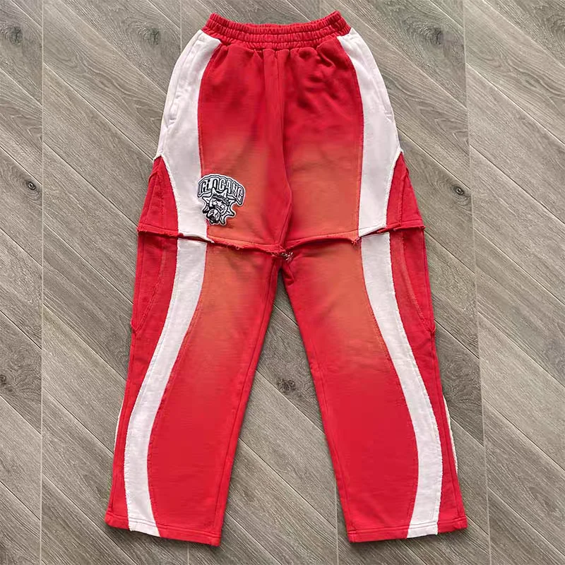 Patchwork Red Black Glo Gang The Glory Pants Men Women Trousers Jogger Drawstring Sweatpants