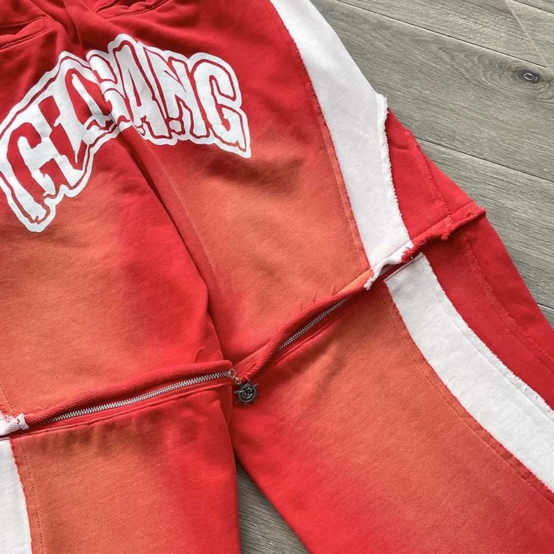 Patchwork Red Black Glo Gang The Glory Pants Men Women Trousers Jogger Drawstring Sweatpants